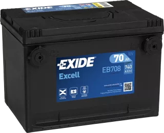 EXIDE EXCELL EB708 USA -SIVUNAPA AKKU 70Ah 740A